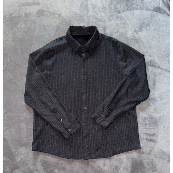 Vince Men's Black Birds Eye Knit Button‎ Down Size X-Large - Picture 1 of 9